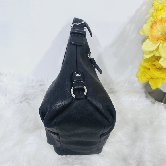 Coach Pebbled Black Leather Hobo Shoulder Tote Purse Bag Large Classic - Picture 6 of 14